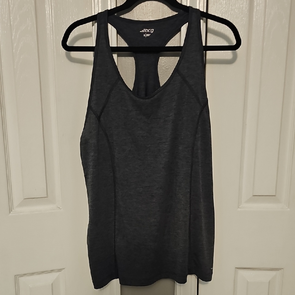 BCG Gray Fitted Racerback Tank Top